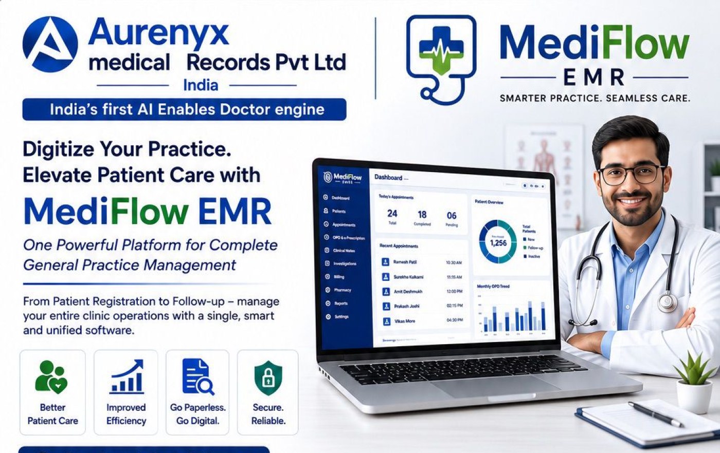 MediFlow EMR complete product window